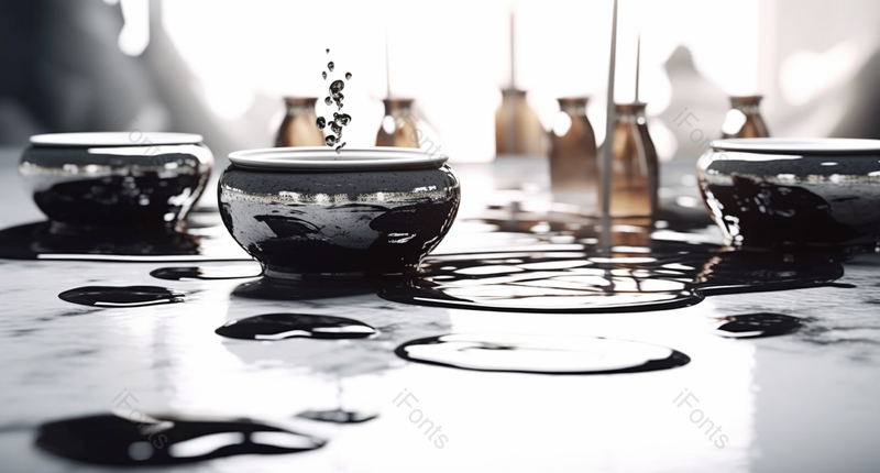 水滴入碗中中国风水墨画背景,插画/手绘图,插画/手绘图库,插画/手绘图下载,插画/手绘